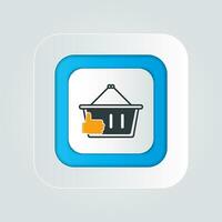 The best shopping icon with a thumb up concept and an isolated shopping basket with a white background. vector