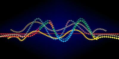 sound wave icon with a colorful triangle shape vector