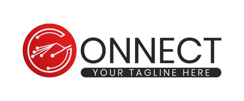 CONNECT logo. network icon with the concept letter C. for the application or website vector