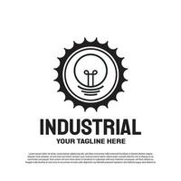 Industrial logo with gear concept. Engineering and mechanic sign or symbol. technology icon -vector vector