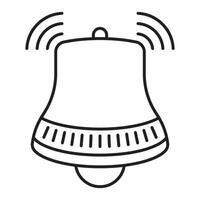 Notification ringing bell vector line art icon for apps or websites