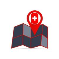 Swiss map icon isolated with country flags vector