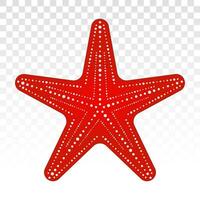 rojo estrella de mar o mar estrellas plano icono para aplicaciones y sitios web vector