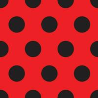 Ladybug seamless pattern with red background and black dotted spots print for textile, fashion, scrapbook paper, wallpaper. vector