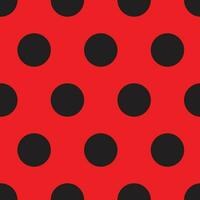 Ladybug seamless pattern with red background and black dotted spots print for textile, fashion, scrapbook paper, wallpaper. vector