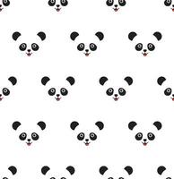 Panda bear on white background. kawaii animal kids seamless pattern design for wrapping paper, fabric and textile. vector