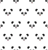 Panda bear on white background. kawaii animal kids seamless pattern design for wrapping paper, fabric and textile. vector