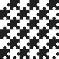 black and white puzzle geometric pattern vector