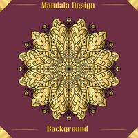 Golden Mandala Design Template Background vector