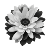 dália flor fechar acima. Preto e branco ai generativo png