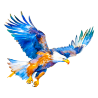 cute eagle flying ai generative png