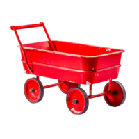 Rectangular red garden cart ai generative png