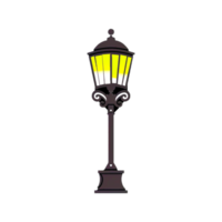 amarillo simplificado calle lámpara ai generativo png
