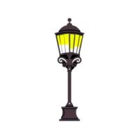 Jaune simplifié rue lampe ai génératif png