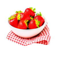 Schüssel gefüllt mit frisch Erdbeeren ai generativ png
