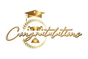 Vector congratulation text isolated white background