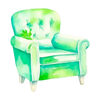 verde sofá ai generativo png