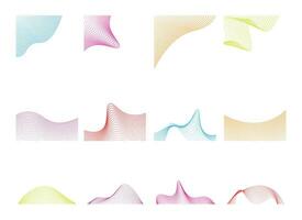 Abstract Wave Blending Lines for Corner Border Decoration Set. Trendy Vector Graphic Element Design. Vector Illustration