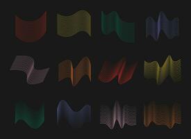 Abstract Wave Blending Lines for Decoration Set. Trendy Vector Graphic Element Design. Vector Illustration