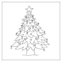 Vector christmas tree. Hand drawn doodle illustration