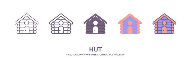 mud hut icon in different style vector illustration. set of a mud hut vector icons designed in filled, outline, line and stroke style can be used for web, mobile, ui. isolated on white background