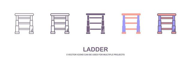 ladder icon vector design element logo template. hanging ladder icon in different style vector illustration. hanging ladder vector icons isolated on white background.