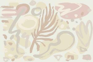 Abstract Contemporary Dry Brush Beige Print vector