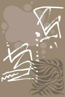 Grunge Dry Brush Abstract Contemporary Light Beige Pattern vector