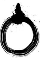 Ink Dry Brush Grunge Free Hand Round Frame vector