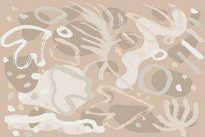 Abstract Contemporary Dry Brush Beige Print vector