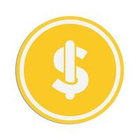 Dollar coin icon with a white background. Vector illustration element