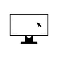 monitor con un blanco y aislado pantalla con un blanco antecedentes. Bosquejo modelo diseño, vector ilustración elementos.