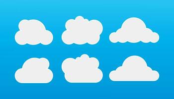 Cloud Icons in a trendy flat style that is isolated on a blue background. Vector illustration element.