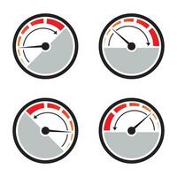 Fast acceleration speedometer icon isolated on white background. vector