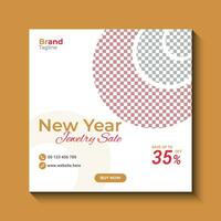 New year jewelry sale social media post vector