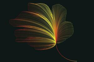 Abstract line art neon gradient vector design in the shape of a flower