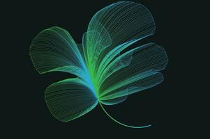 Abstract line art neon gradient vector design in the shape of a flower