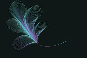 Abstract line art neon gradient vector design in the shape of a flower