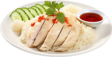 Hainanese chicken png with AI generated.