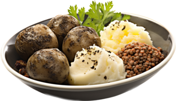 Haggis Neeps und Tatties png mit ai generiert.