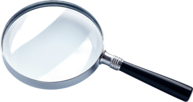 Magnifying glass png with AI generated.