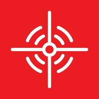 Target icon in vector shape with a red background