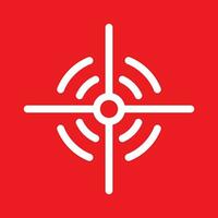 Target icon in vector shape with a red background