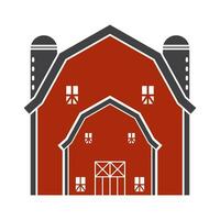 Barn or farm house with pole barns flat color icon for apps or websites vector