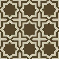 Eight-pointed star shape and brown cross. Seamless abstract background pattern. Texture design for vector illustration.