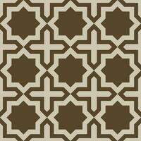 Eight-pointed star shape and brown cross. Seamless abstract background pattern. Texture design for vector illustration.