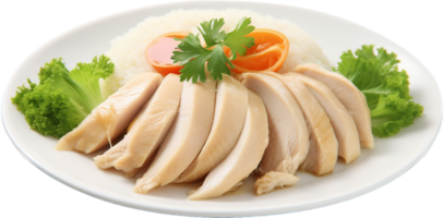 Hainanese chicken png with AI generated.