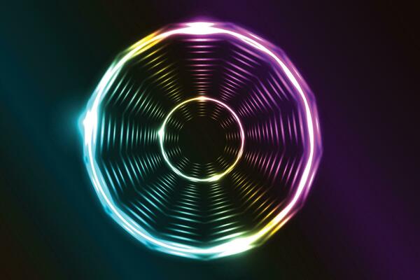 circular neon wallpaper, neon background, circular neon with lighting background