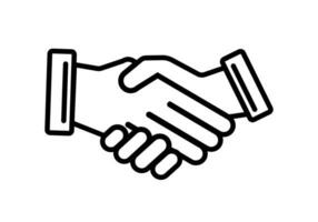 Business agreement handshake line art icon for apps and websites. Vector illustration element.