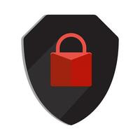 Security shield or virus shield lock icon for apps and websites vector